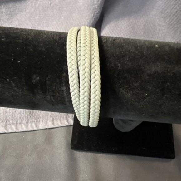 Men’s leather braided bracelet Grey - Picture 2 of 8